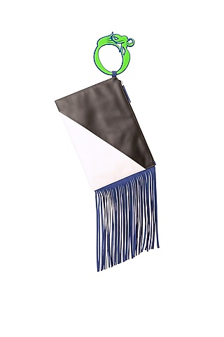 Green Vegan Leather Wristlet Bag by Oceana