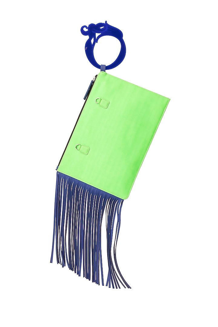 Green Vegan Leather Wristlet Bag by Oceana at Pernia's Pop Up Shop