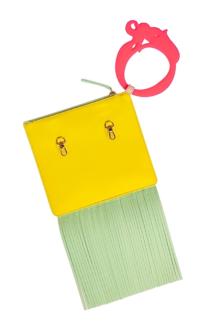 Green Vegan Leather Wristlet Bag by Oceana at Pernia's Pop Up Shop