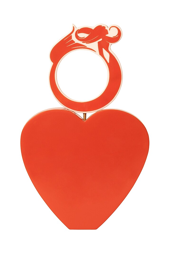 Orange Resin Heart Clutch by Oceana