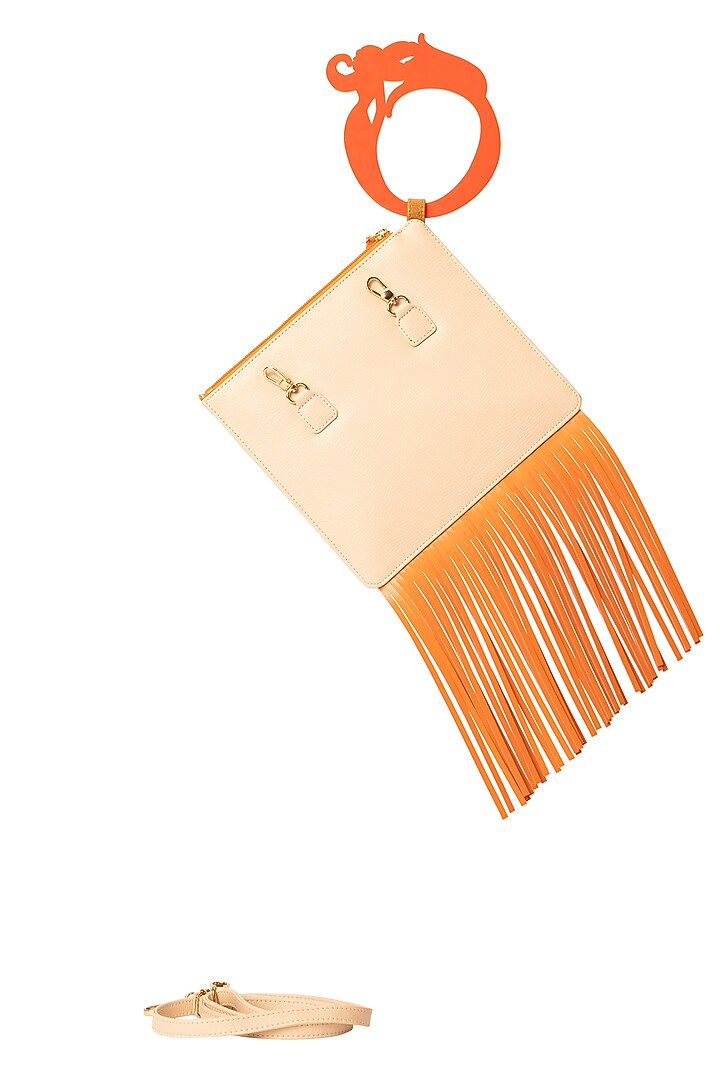 Brown Vegan Leather Wristlet Bag by Oceana at Pernia's Pop Up Shop