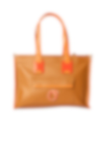 Brown Vegan Leather Tote Bag by Oceana
