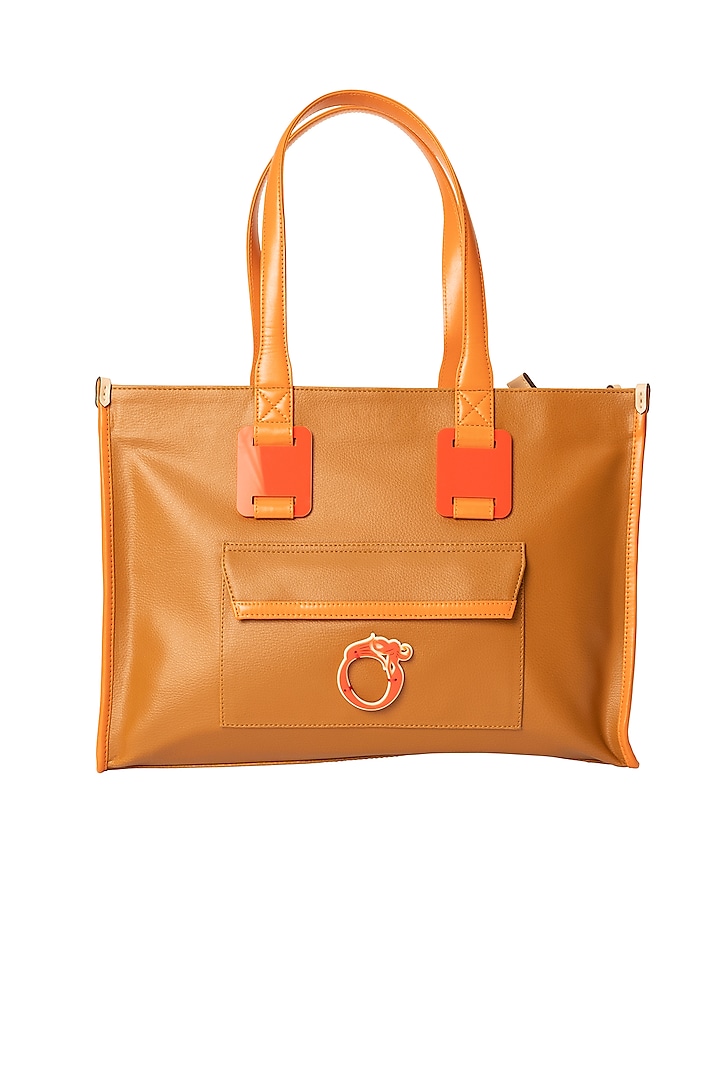 Brown Vegan Leather Tote Bag by Oceana