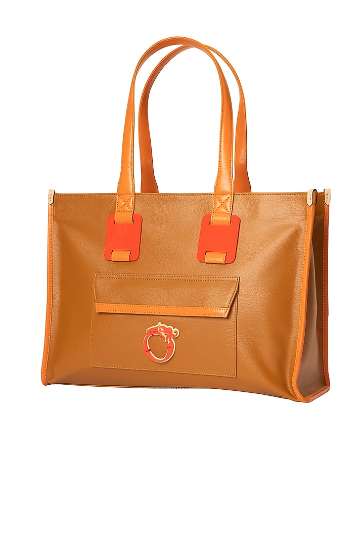 Brown Vegan Leather Tote Bag by Oceana at Pernia's Pop Up Shop