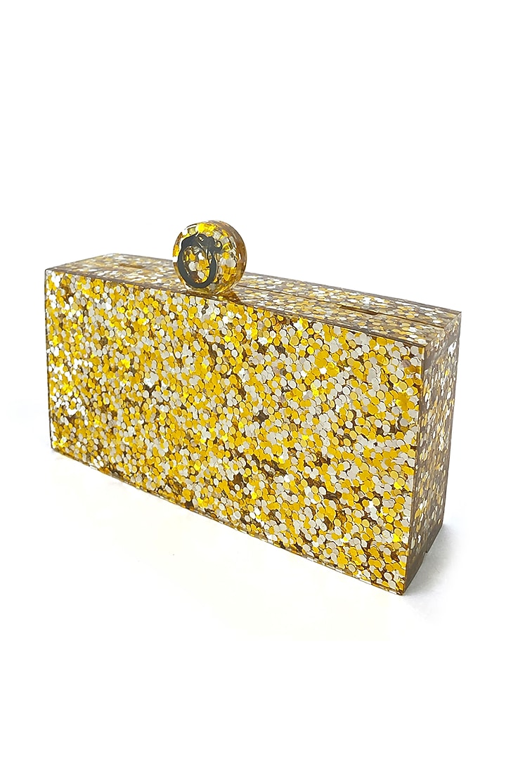 Gold Glitter Mini Clutch by Oceana at Pernia's Pop Up Shop