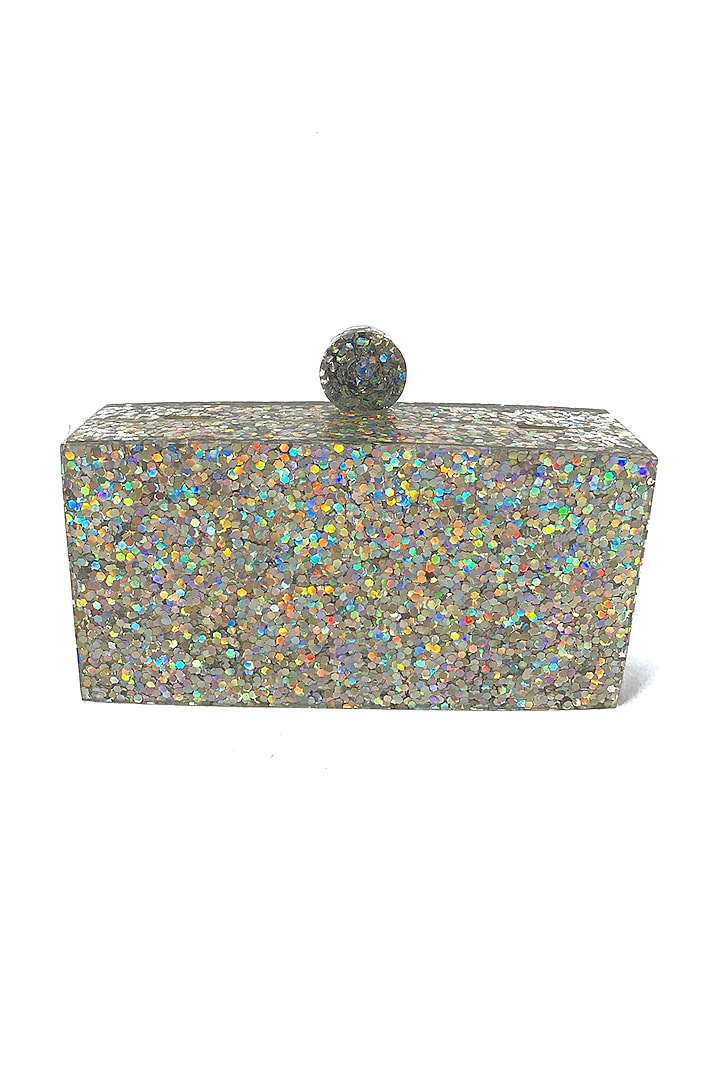 Silver Glitter Mini Clutch by Oceana