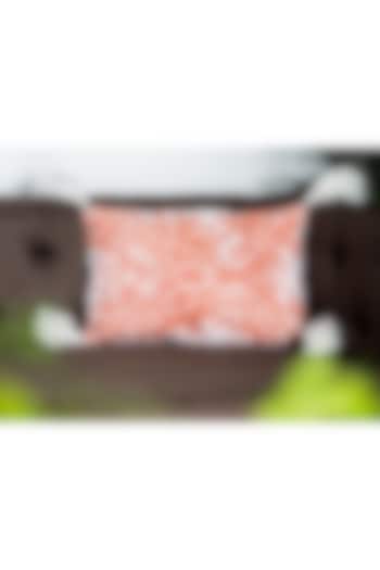 White & Orange Printed Cushion Covers With Tassels (Set of 2) by Ode and Cleo at Pernia's Pop Up Shop