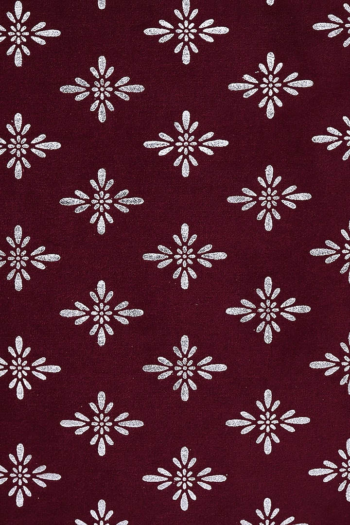 Maroon Cotton Printed Placemat Set by Ode and Cleo at Pernia's Pop Up Shop