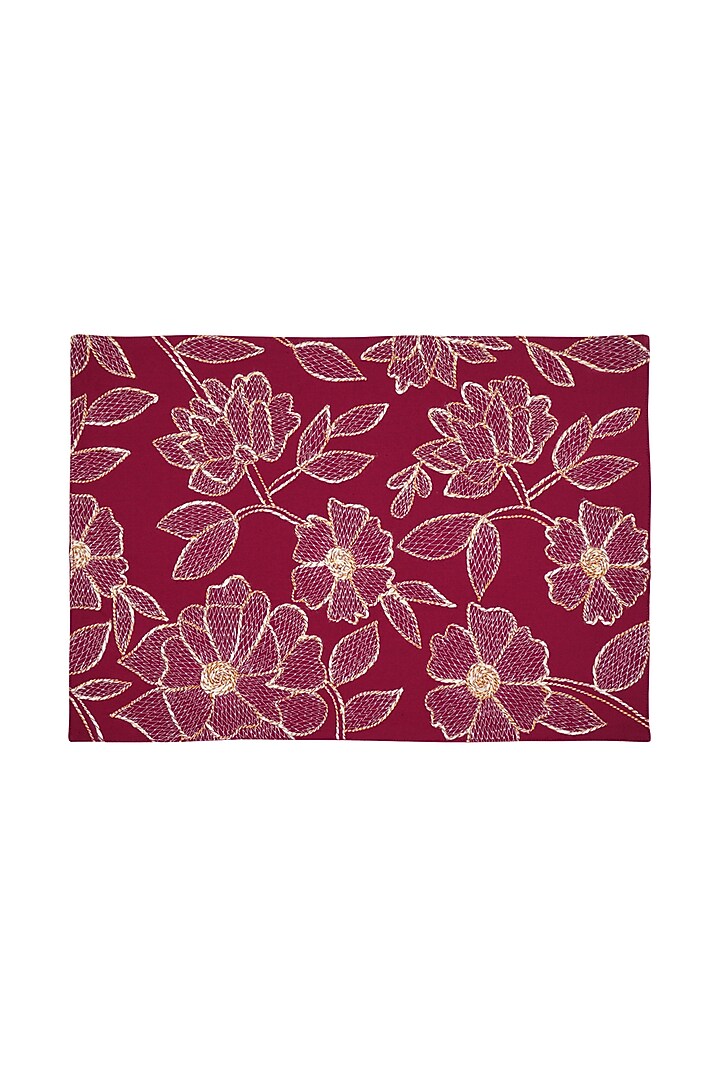 Maroon Cotton Mats and Runner Set by Ode And Cleo at Pernia's Pop Up Shop