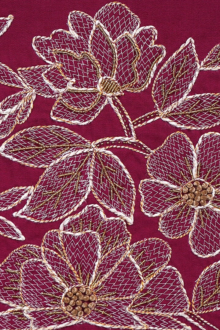 Maroon Cotton Mats and Runner Set by Ode And Cleo at Pernia's Pop Up Shop