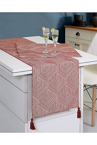 Orange Cotton Mats and Runner Set by Ode And Cleo