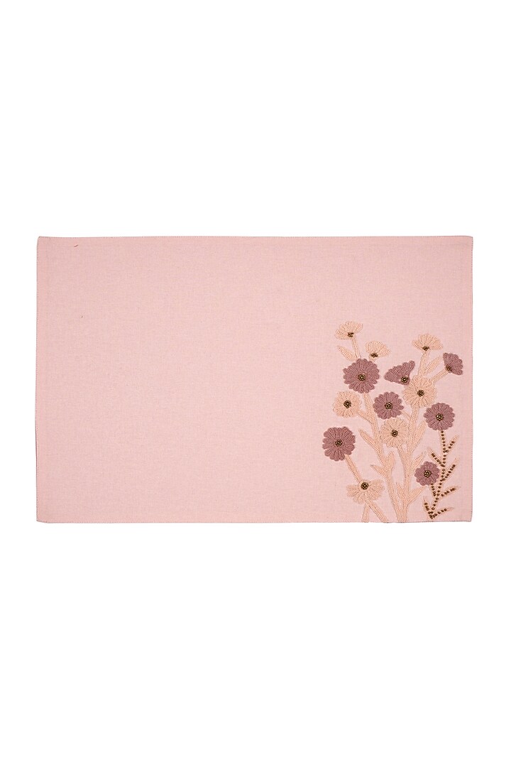 Pink Cotton Placemats Set by Ode And Cleo at Pernia's Pop Up Shop