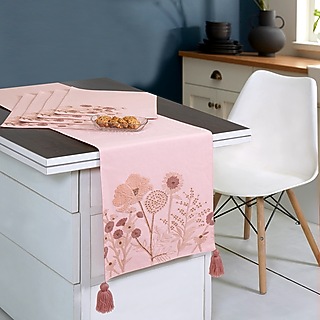 Pink Cotton Mats and Runner Set by Ode And Cleo