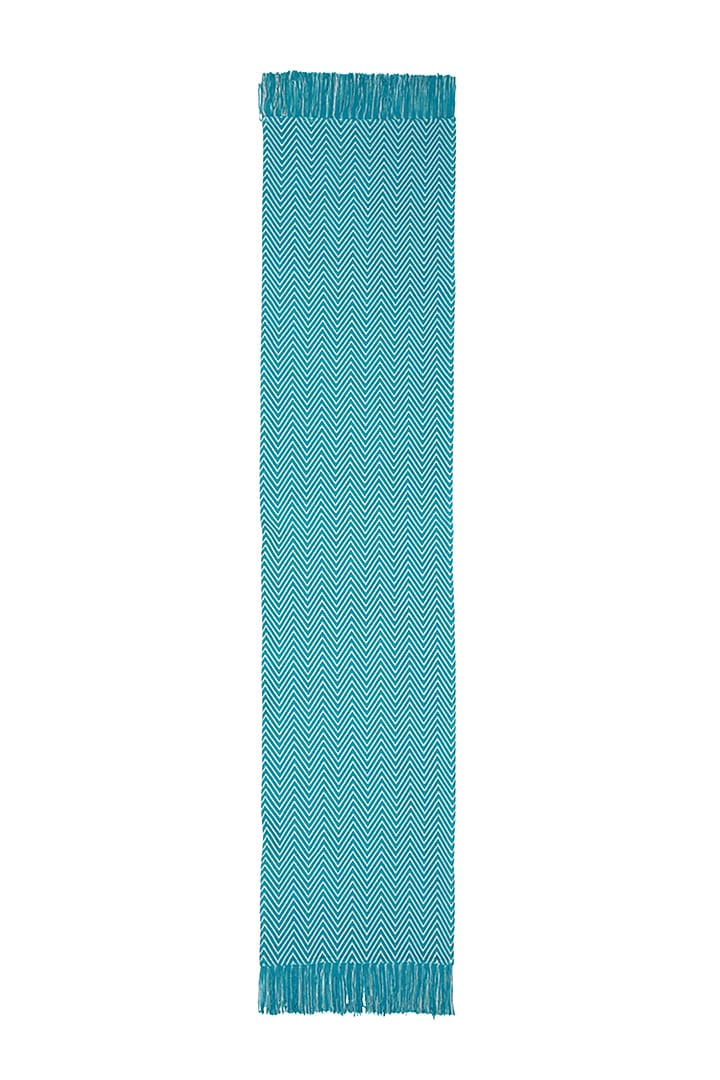 Powder Blue Cotton Mats and Runner Set by Ode And Cleo at Pernia's Pop Up Shop