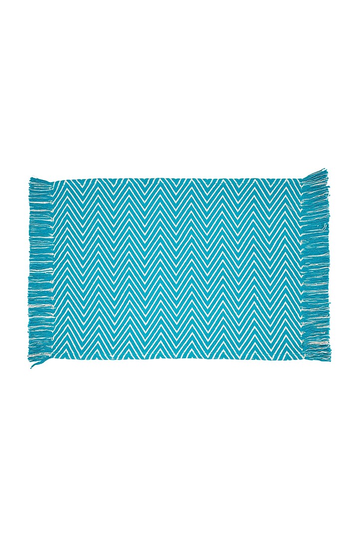 Powder Blue Cotton Mats and Runner Set by Ode And Cleo at Pernia's Pop Up Shop