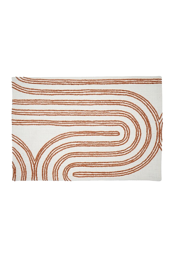 Orange Cotton Mats and Runner Set by Ode And Cleo at Pernia's Pop Up Shop