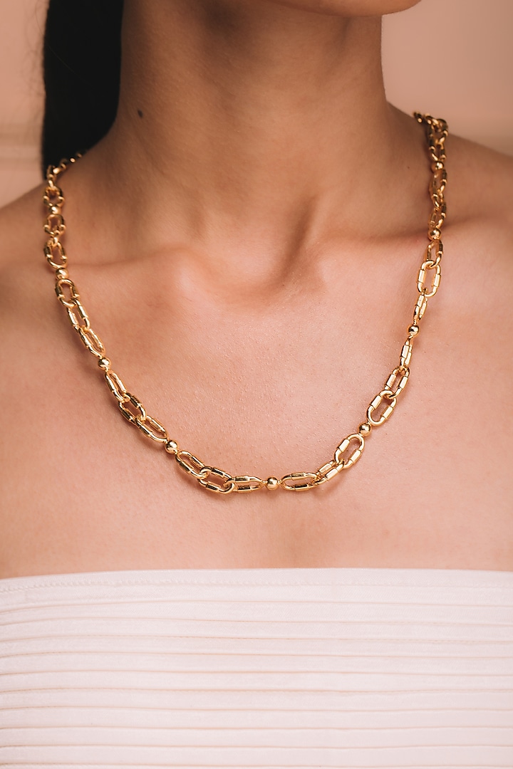 Gold Plated Necklace In Sterling Silver by ODE