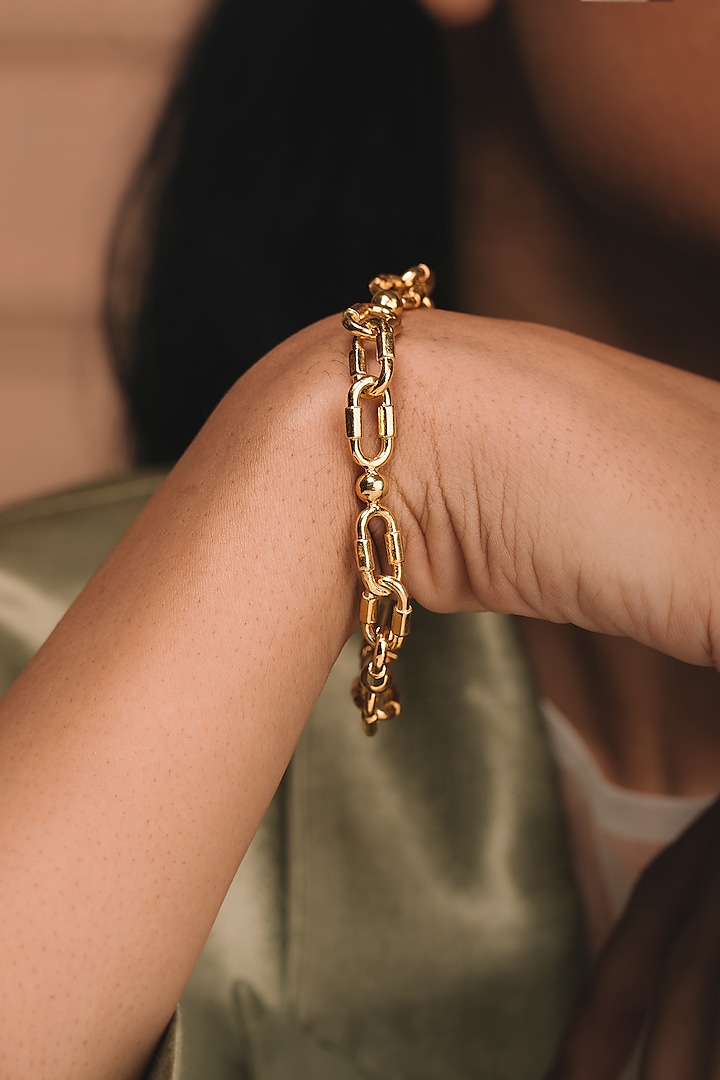 Gold Plated Bracelet In Sterling Silver by ODE at Pernia's Pop Up Shop