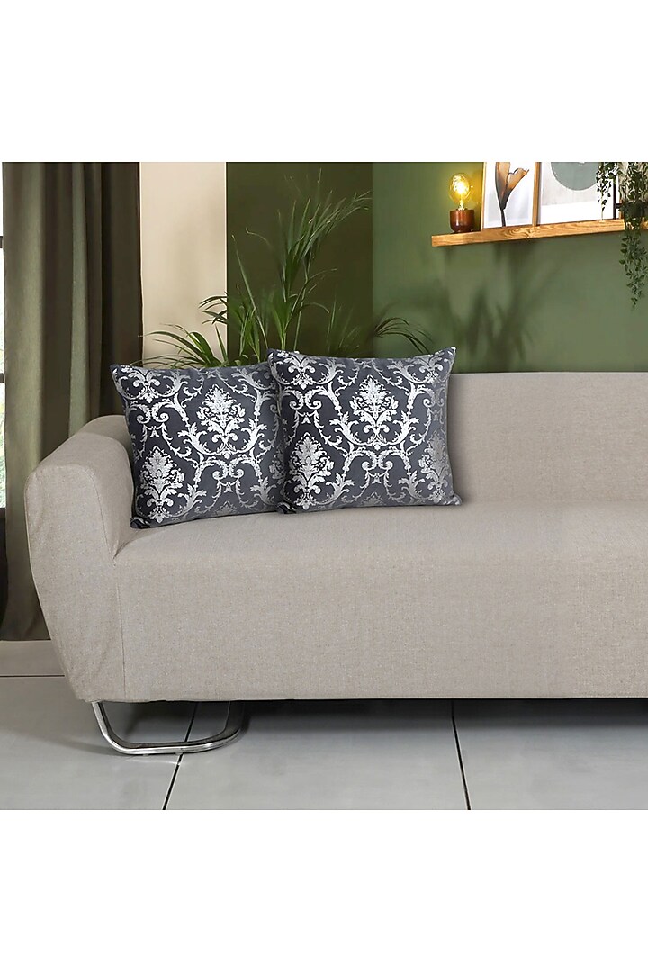 Copper Velvet Foil Printed Cushion Covers Set Of 2 by Ode and Cleo at Pernia's Pop Up Shop