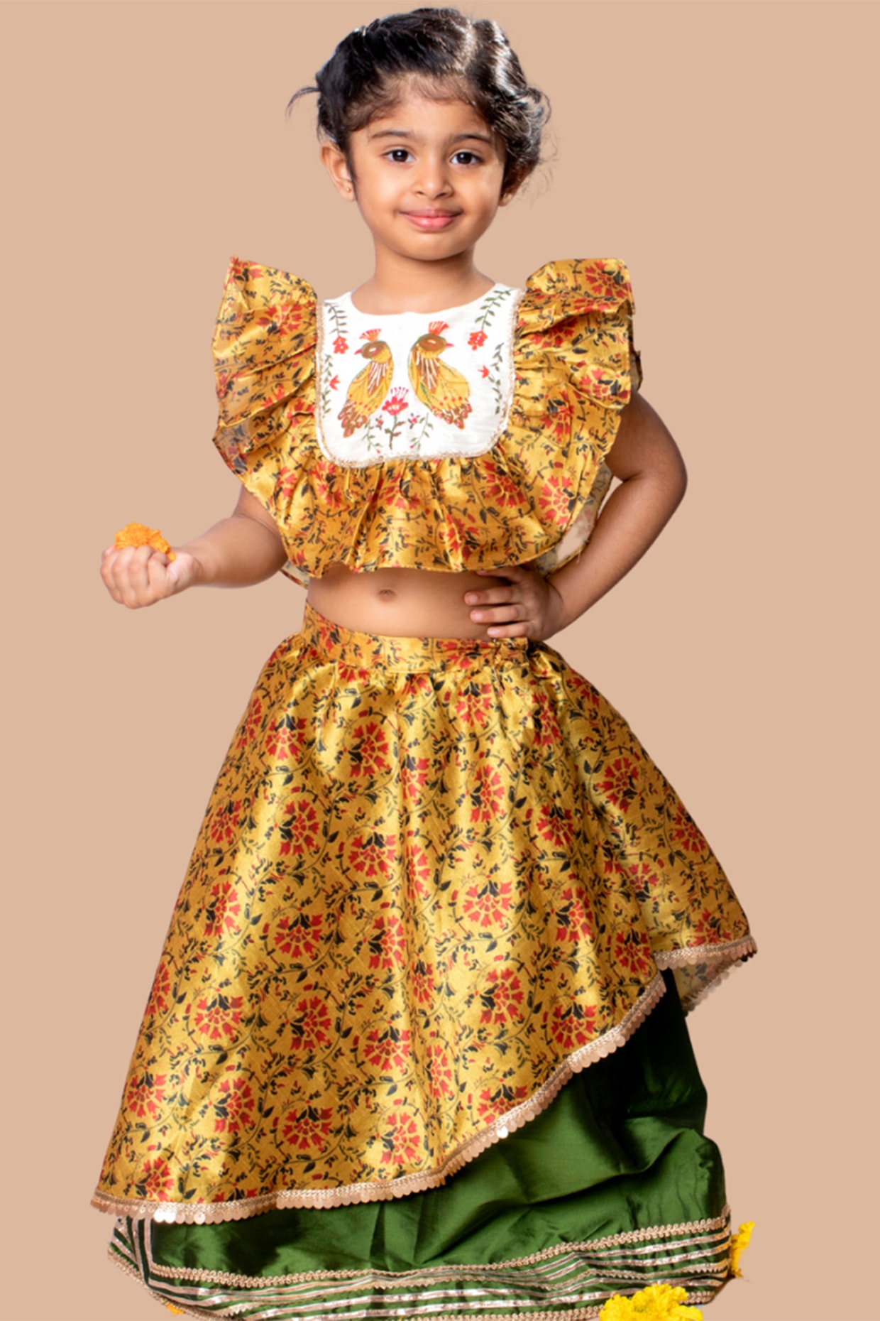 Buy Green Ethnic Wear Sets for Girls by Pspeaches Online | Ajio.com