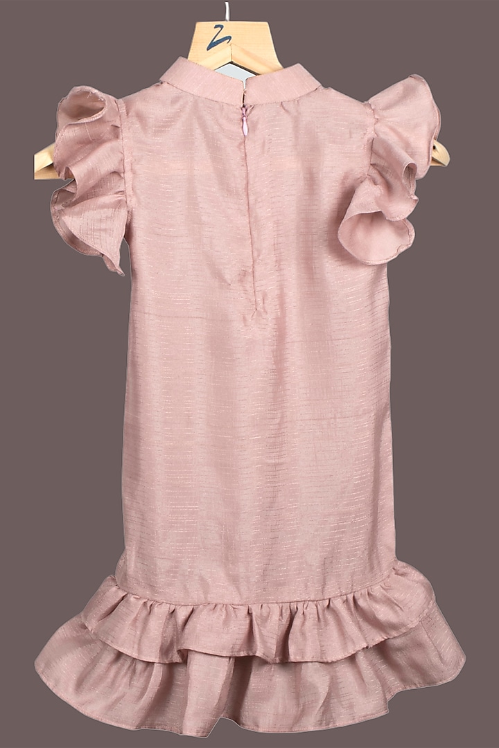 Onion Pink Embroidered Jacket Dress For Girls by Offspring Closet at Pernia's Pop Up Shop