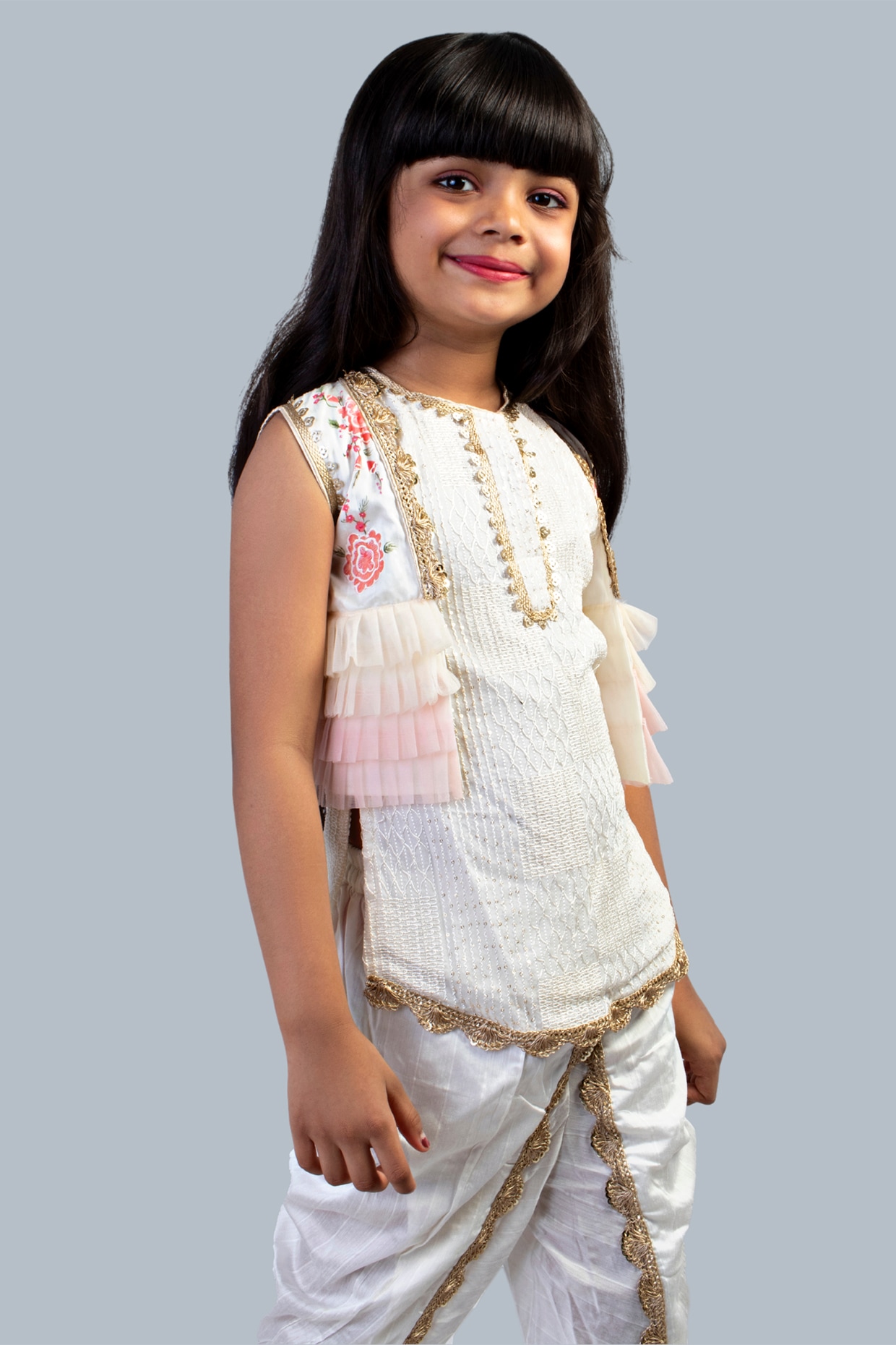Buy Divya Store's Women's Printed Rayon Ethnic Jacket Kurta and Dhoti Pant  Set/Jacket Kurta Pant Set for Women/Dhoti Kurta Set for Women with Jacket  Brown at Amazon.in