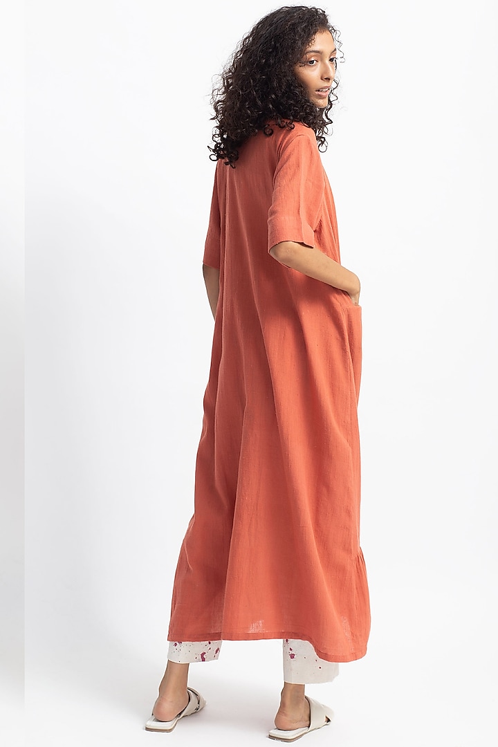Rust Hand Painted Kurta Set by OFrida at Pernia's Pop Up Shop