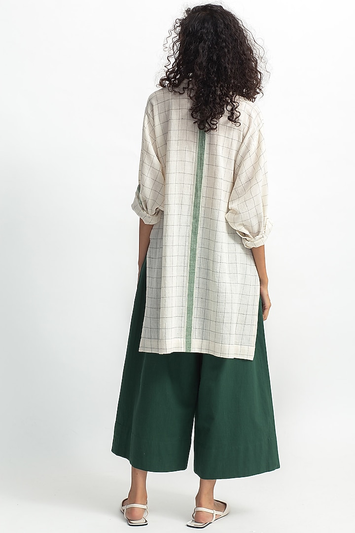 White & Green Checkered Pant Set by OFrida at Pernia's Pop Up Shop