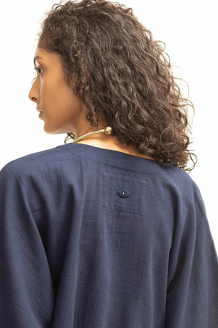Navy Blue Relaxed Fit Skirt Set by OFrida at Pernia's Pop Up Shop