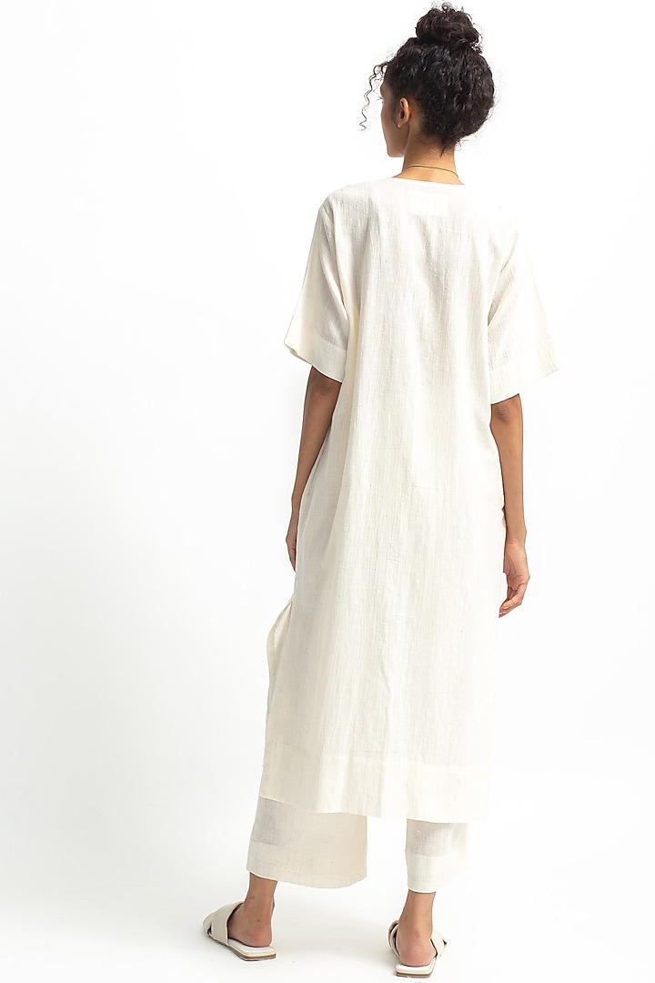White Handwoven Kurta Set by OFrida at Pernia's Pop Up Shop