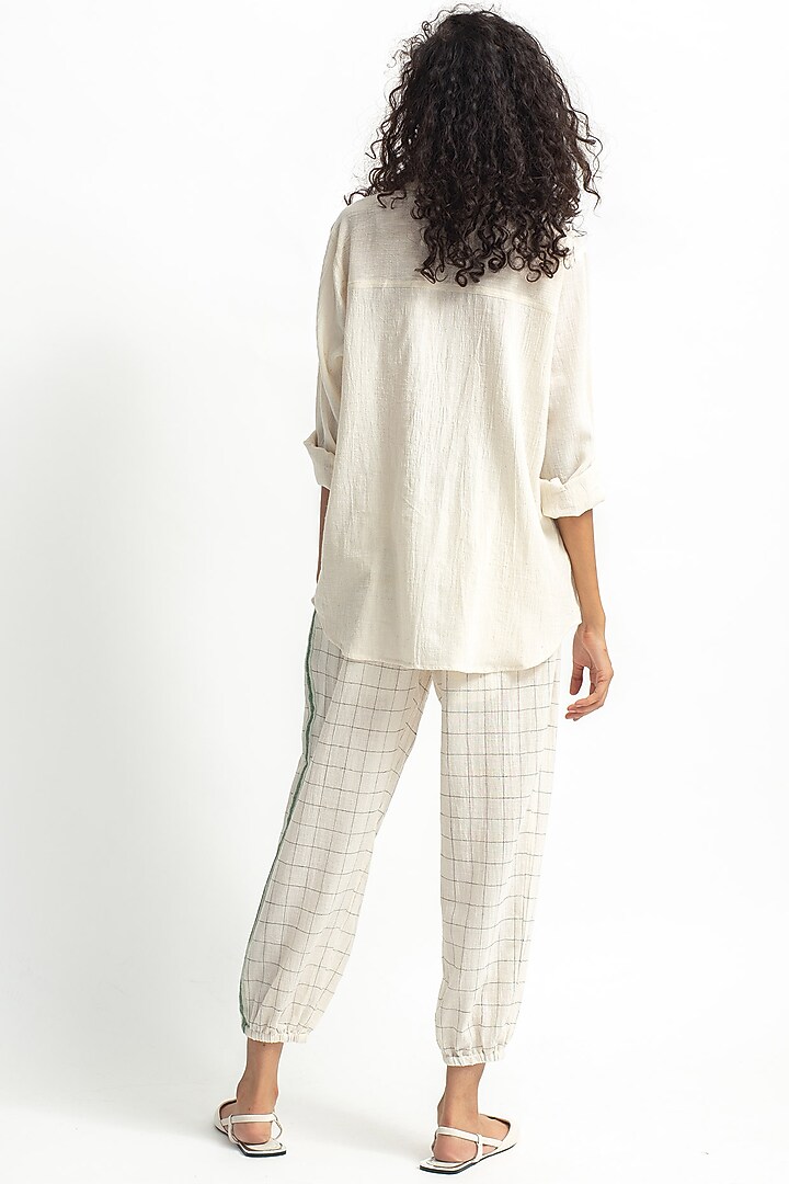 White Embroidered Shirt With Joggers by OFrida at Pernia's Pop Up Shop