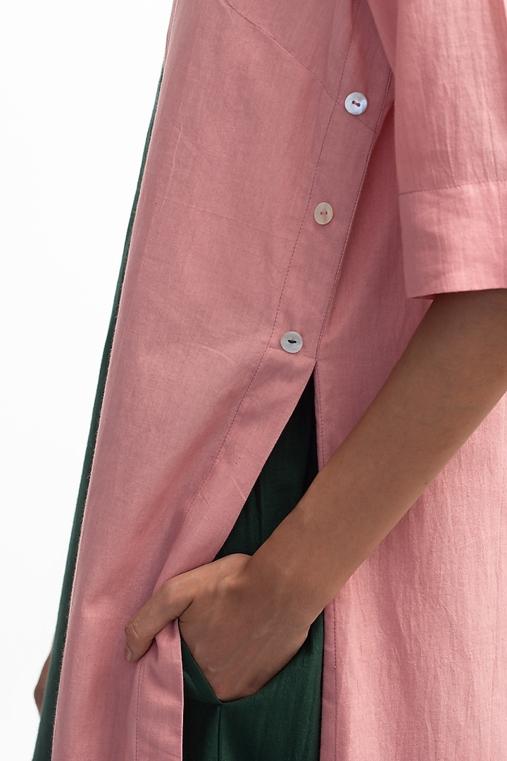 Pink & Green Kurta Set by OFrida at Pernia's Pop Up Shop