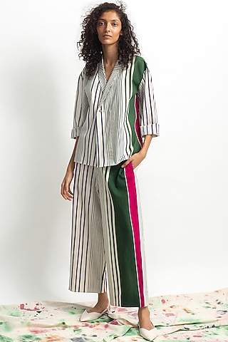 Multi Colored Printed Pant Set by OFrida