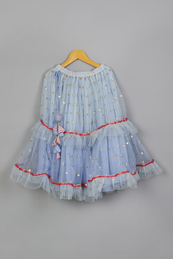 Lavender Embroidered Lehenga Set For Girls by Offspring Closet at Pernia's Pop Up Shop