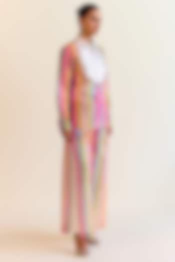 Multi-Colored Handwoven Pachranga Silk Tissue Embroidered Pants by Ohfab by Aanchal & Akshita at Pernia's Pop Up Shop