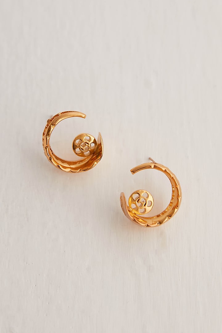 Gold Plated Stud Earrings by Outhouse