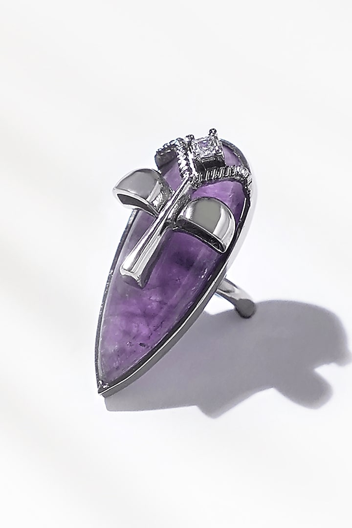 Silver Plated Amethyst Ring by Outhouse