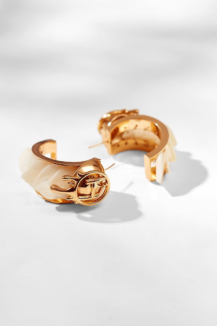 Gold Plated Half-Hoop Earrings by Outhouse at Pernia's Pop Up Shop