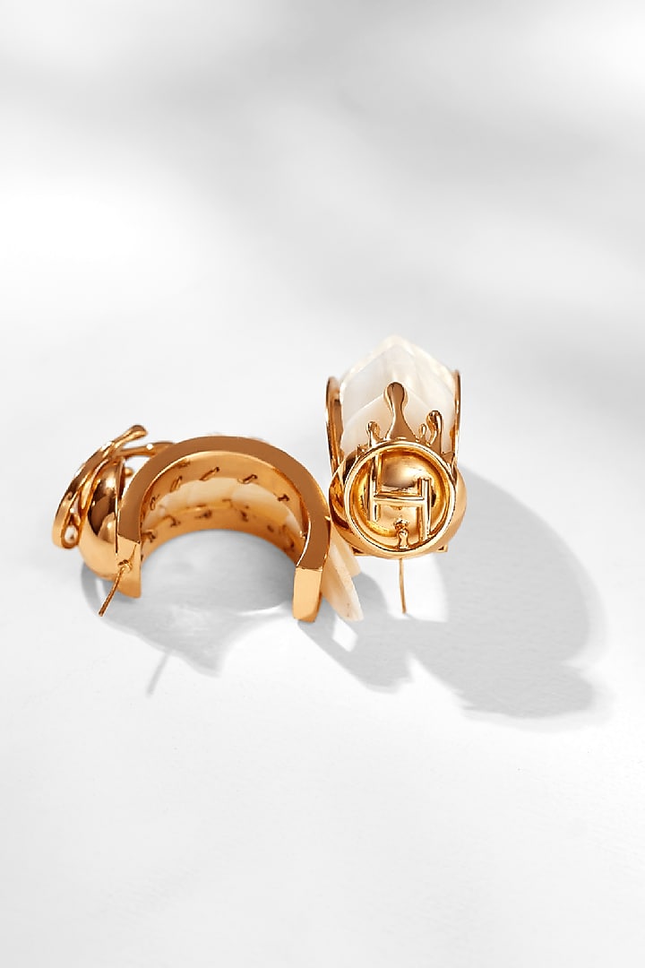 Gold Plated Half-Hoop Earrings by Outhouse at Pernia's Pop Up Shop