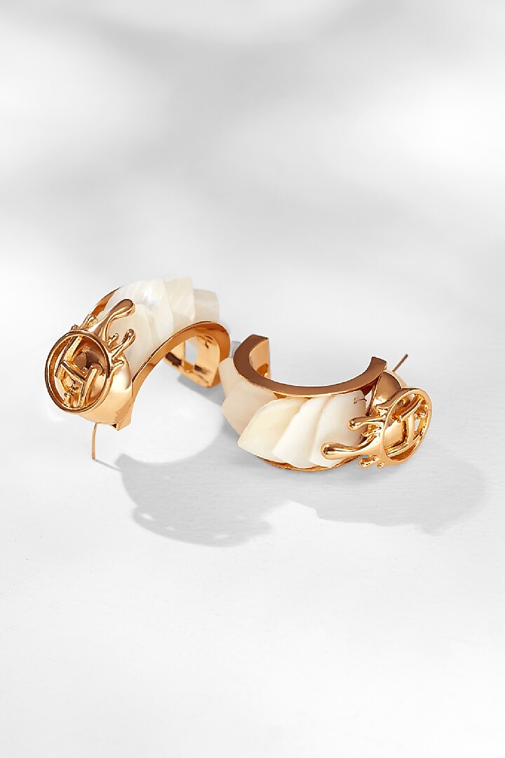 Gold Plated Half-Hoop Earrings by Outhouse at Pernia's Pop Up Shop