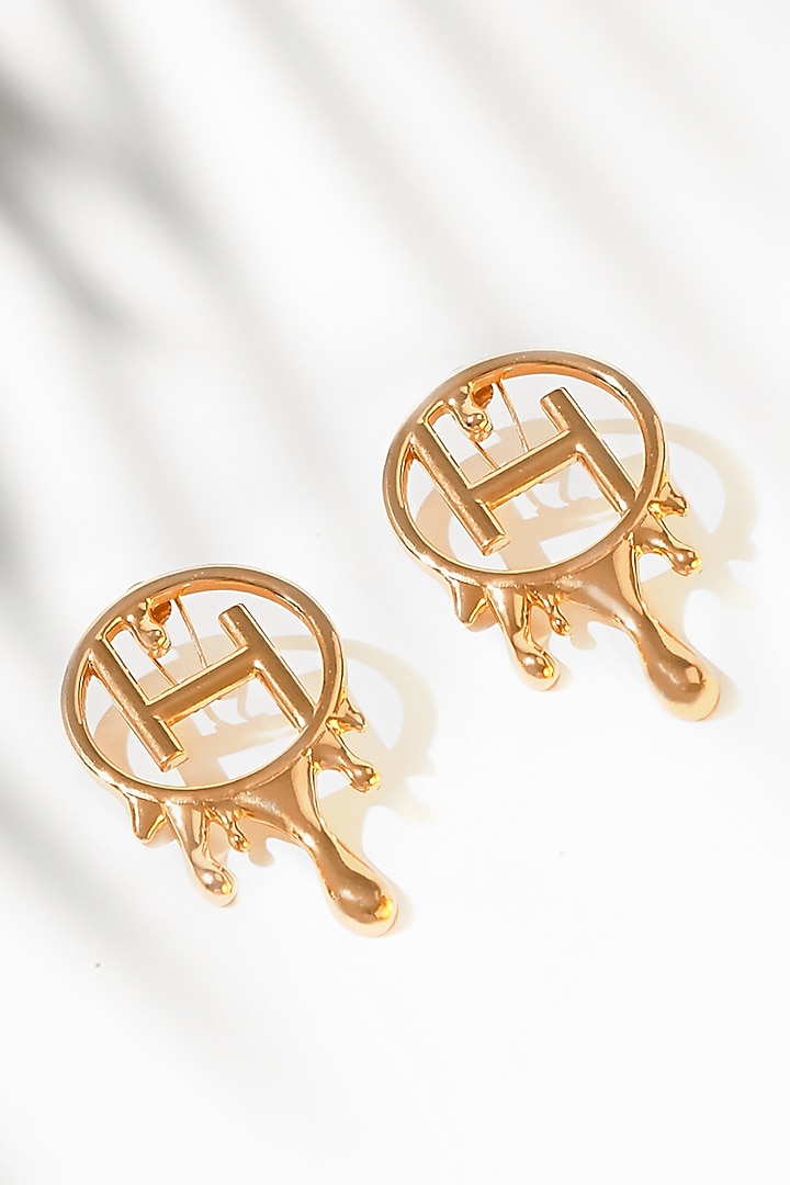 Gold Plated Stud Earrings by Outhouse