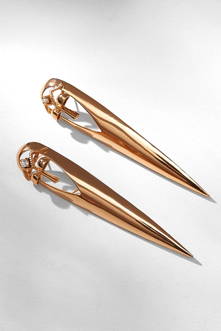 Gold Plated Cubic Zirconia Earrings by Outhouse at Pernia's Pop Up Shop