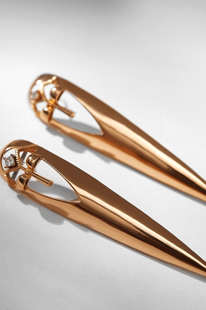 Gold Plated Cubic Zirconia Earrings by Outhouse at Pernia's Pop Up Shop