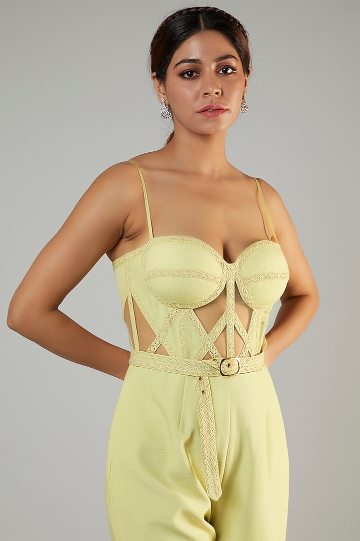 Pistachio Crepe Jumpsuit by Ohaila Khan at Pernia's Pop Up Shop
