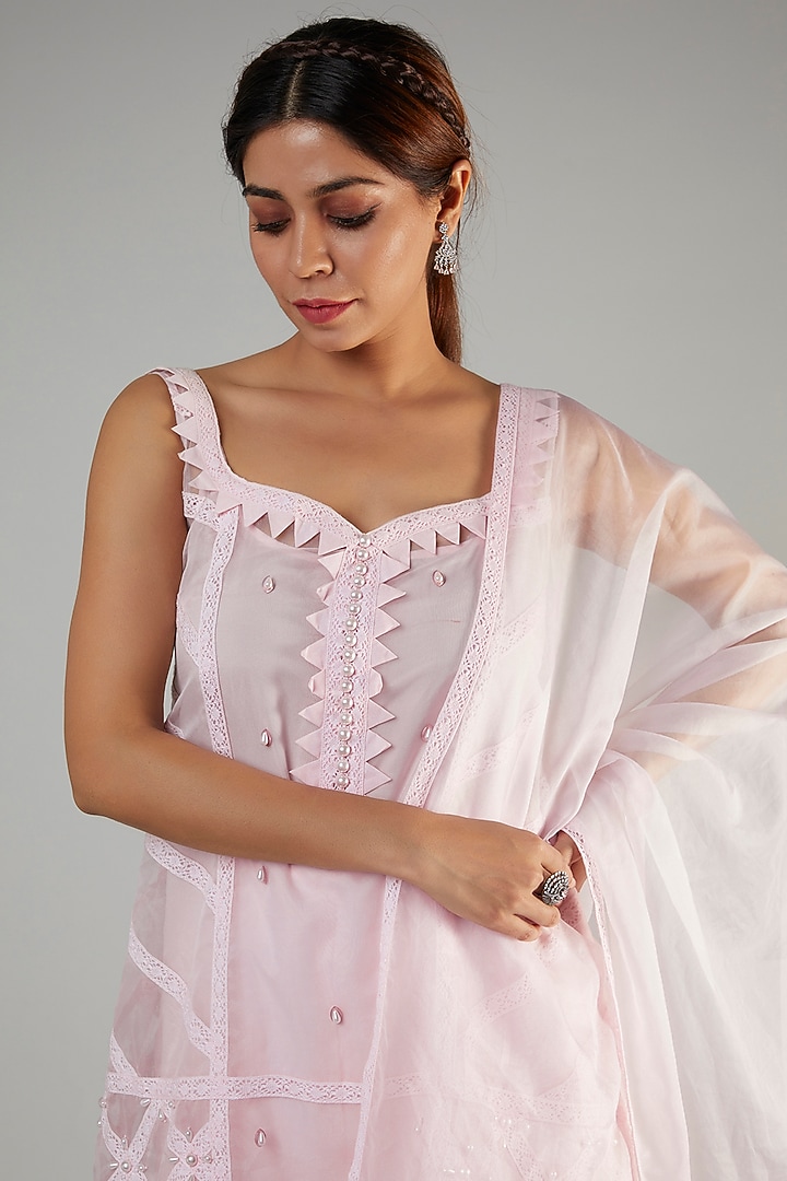 Cotton Candy Chanderi & Crepe Wedding Sharara Set by Ohaila Khan at Pernia's Pop Up Shop