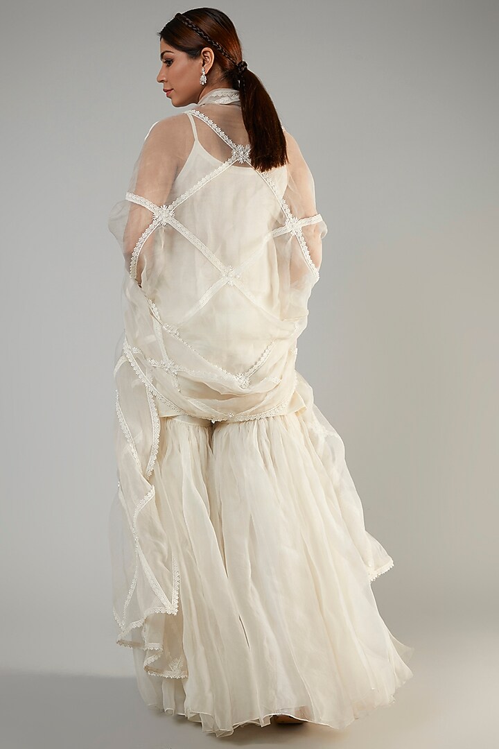 Dove Organza & Crepe Wedding Sharara Set by Ohaila Khan at Pernia's Pop Up Shop