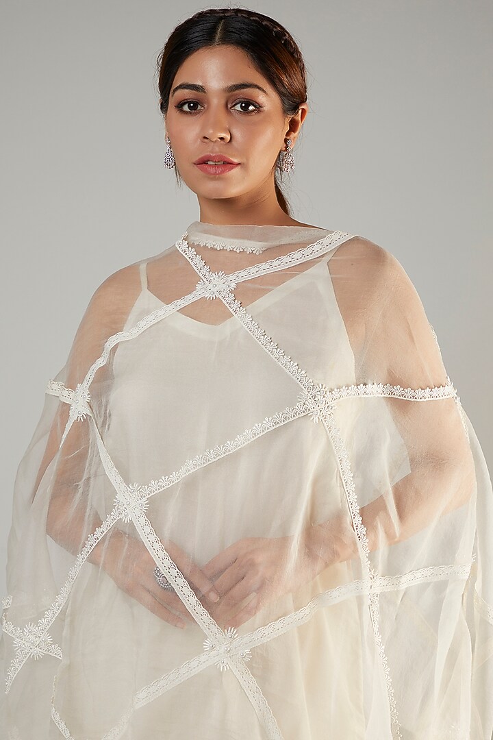 Dove Organza & Crepe Wedding Sharara Set by Ohaila Khan at Pernia's Pop Up Shop