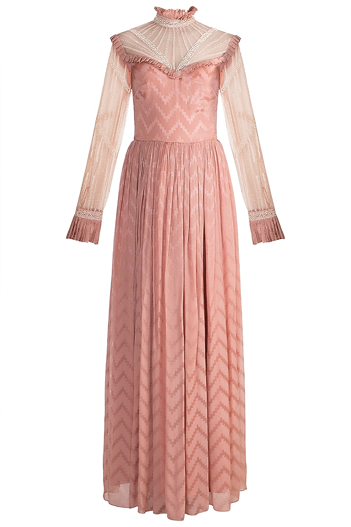 silk with lace dress Shona Joy - La Lune Cumulus Silk Backless Lace Split Maxi Dress - Ivory main image 0
