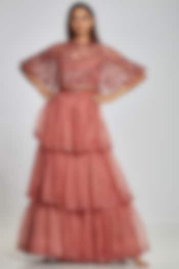 Rose Pink Cape With Inner by Ohaila Khan at Pernia's Pop Up Shop