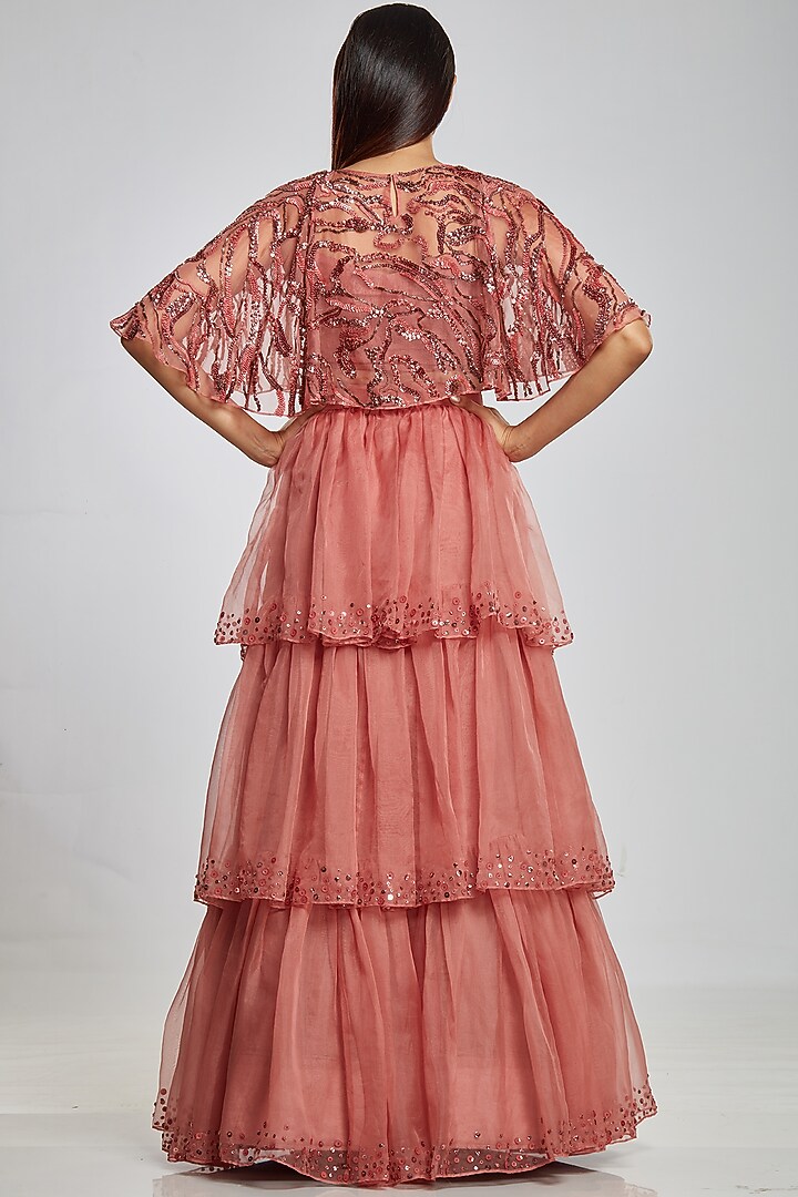Rose Pink Cape With Inner by Ohaila Khan at Pernia's Pop Up Shop